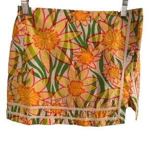 Lilly Pulitzer Wyatt  Sunflower Big Girls Skort  Skirt Sz 16 Flowers Floral